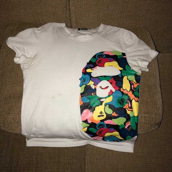 colorful bape shirt